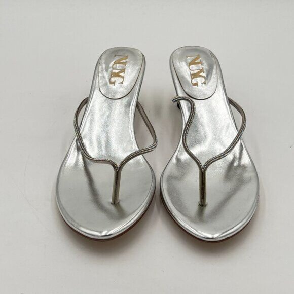 Silver Crystal Heel Sandals Casual Flip Flops Open Toe Daily Wearing Slippers - Picture 3 of 8